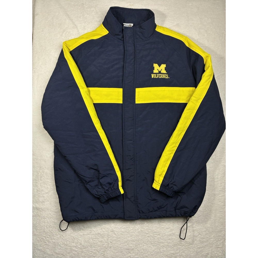 Vintage Sz M Michigan Wolverines Jacket Men Medium Blue Yellow NCAA Football 90s